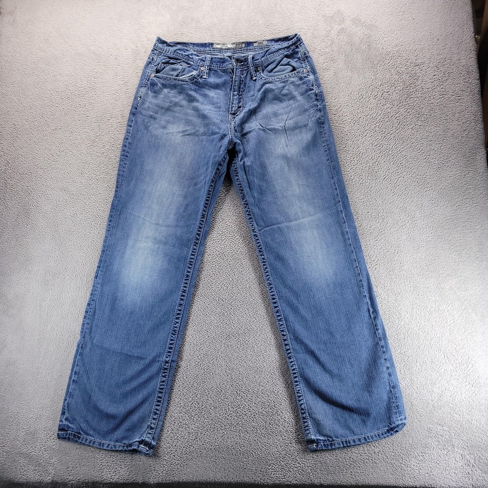 BKE Seth Jeans Mens 36x32 Blue Relaxed Bootcut Medium Wash Denim Comfort